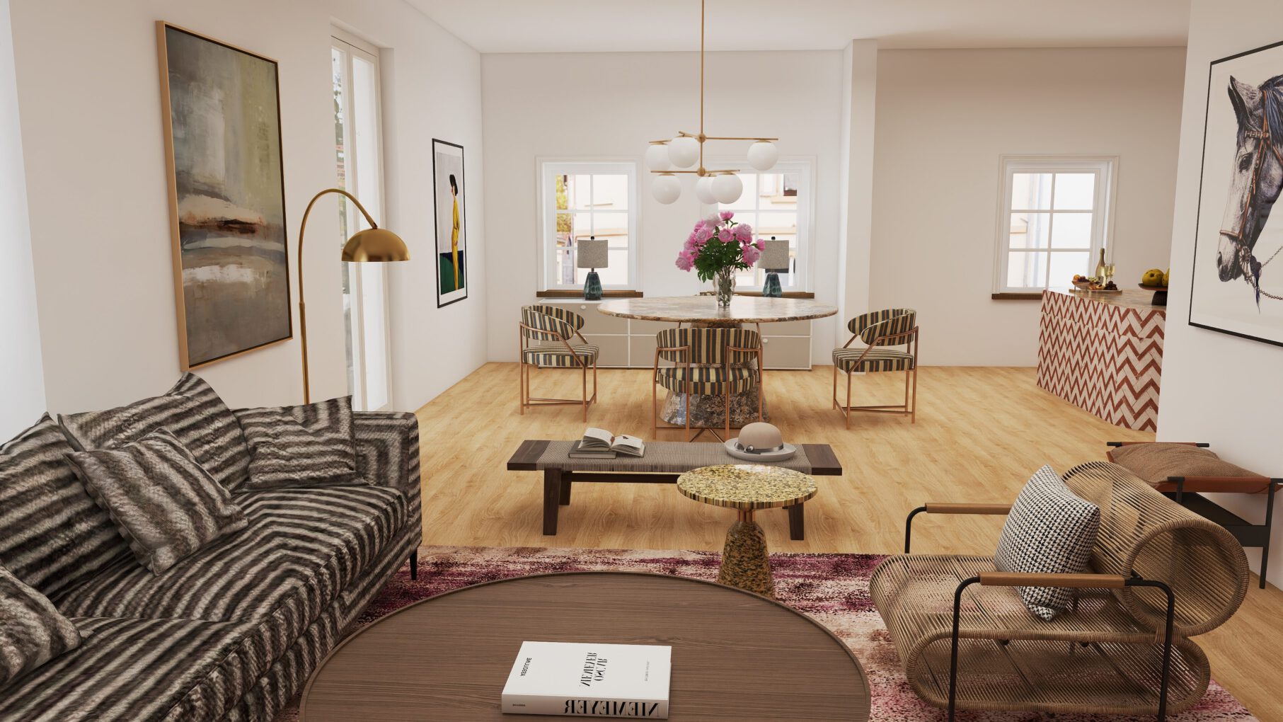 Blick ins Wohnzimmer