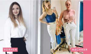 junge frau bekommt ein styling von nina wirtz vorher-nachher
